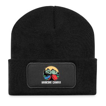 Mountains, Campers, Camping, Camping, Statement, Nature, Holidays - Recycled Patch Beanie - black - Front