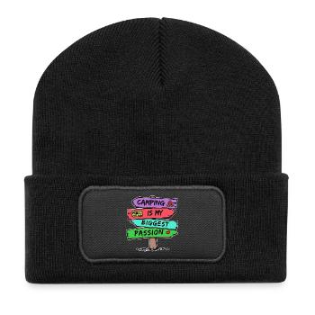 Déclaration de camping Camping-car Coeur Camper Relax - Beanie recyclé à patch - noir - Devant