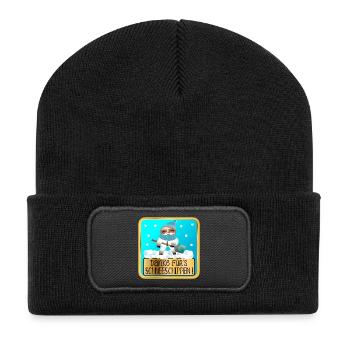 DANKESCHÖN GESCHENKE - SCHNEE SCHIPPEN FAULTIERE - Recycelte Patch Beanie - Schwarz - Vorne