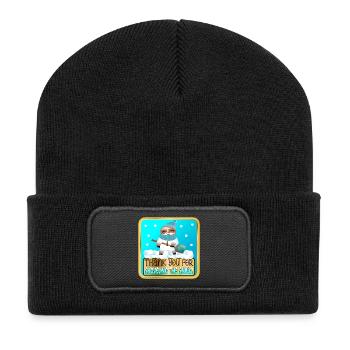 PELLETER LA NEIGE - MERCI PARESSEUX - Beanie recyclé à patch - noir - Devant