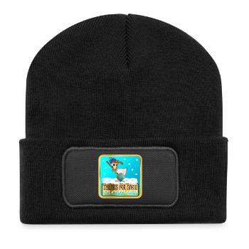 WINTERHUHN - DANKE FÜRS SCHNEEPFLÜGEN - Recycelte Patch Beanie - Schwarz - Vorne