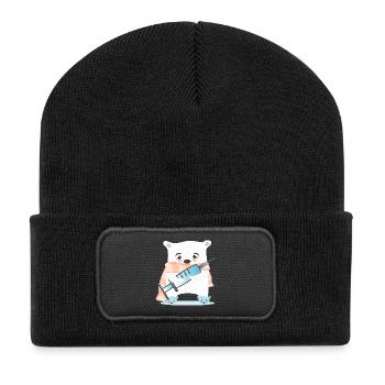 INFIRMIÈRE PÉDIATRIQUE D’HIVER Seringue de médicaments - Beanie recyclé à patch - noir - Devant