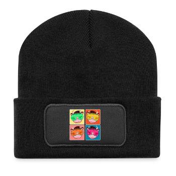 SKIFAHREN FAMILIEN - WITERFERIEN SKI KÜHE - Recycelte Patch Beanie - Schwarz - Vorne