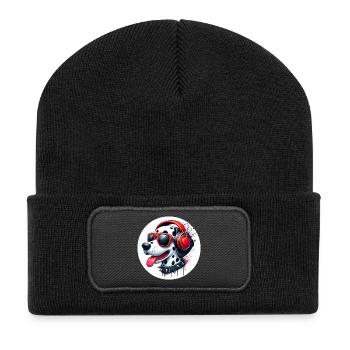 Dalmatian Dog Patches Noir Blanc Casque - Beanie recyclé à patch - noir - Devant