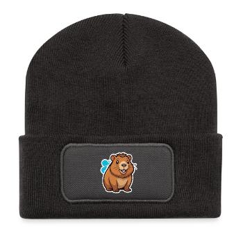 Capybara - Recycelte Patch Beanie - Dunkelgrau - Vorne
