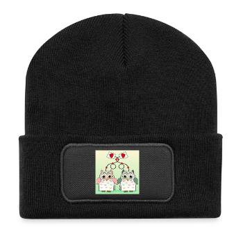 Owl Tea - Recycled Patch Beanie - black - Front