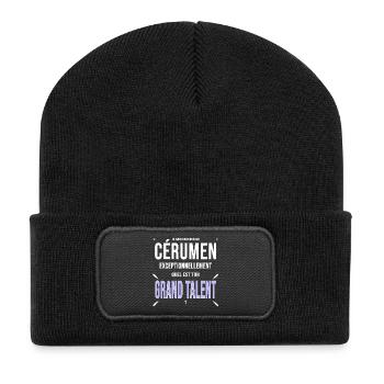 Otologiste oreilles cérumen cadeau drôle - Beanie recyclé à patch - noir - Devant