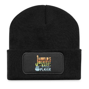 worlds okayest bassiste hell copy - Beanie recyclé à patch - noir - Devant