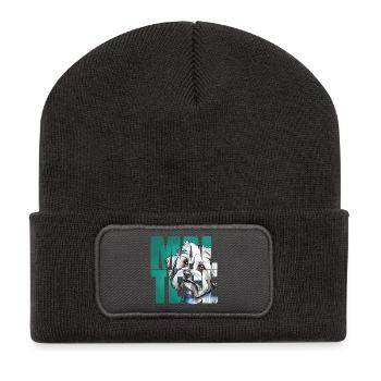 Maltese Portrait - Recycled Patch Beanie - dark grey - Front