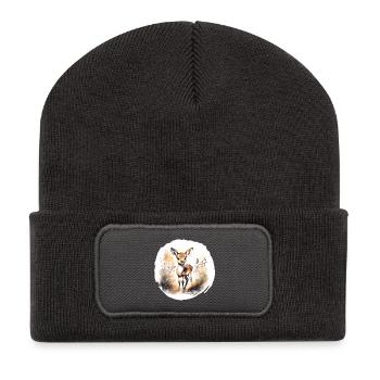 Fawn Watercolor - Recycled Patch Beanie - dark grey - Front