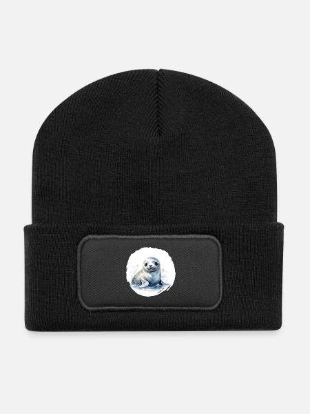 Robbe Aquarell - Recycelte Patch Beanie - Schwarz