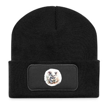 Aquarelle de Koala - Beanie recyclé à patch - noir - Devant