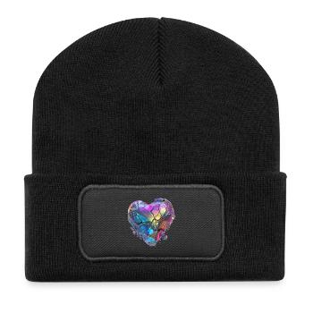 Cœur brisé de pierre - Beanie recyclé à patch - noir - Devant