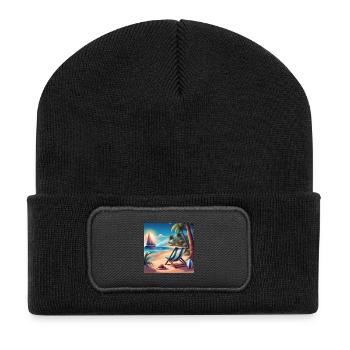 Seaside holidays, summer holidays - Recycled Patch Beanie - black - Front