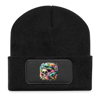 Snake Skull - Recycled Patch Beanie - black - Front