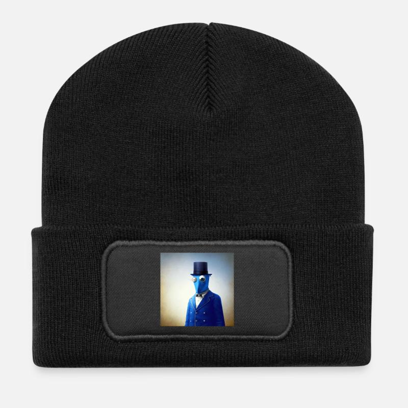 Surrealist 05 - Recycelte Patch Beanie - Schwarz
