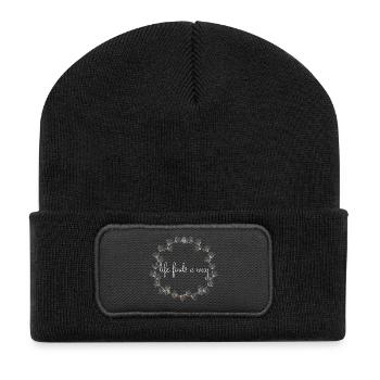 Life finds a way, Dandelion - Recycled Patch Beanie - black - Front