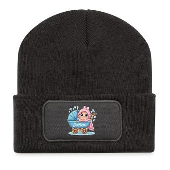 Just Born - Beanie recyclé à patch - charbon - Devant