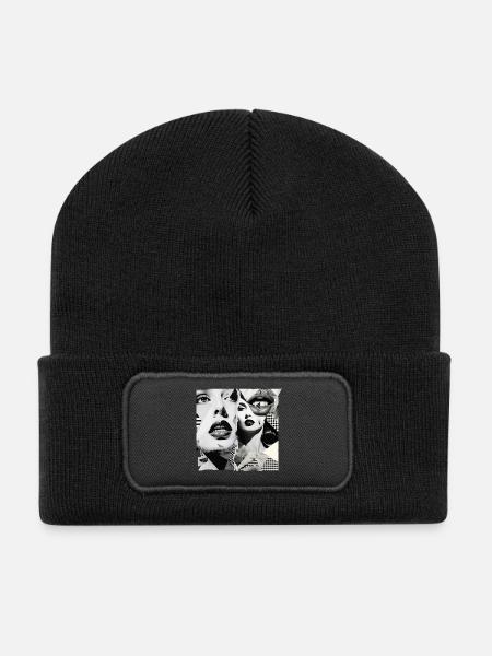Conception de fragments d’images - Beanie recyclé à patch - noir
