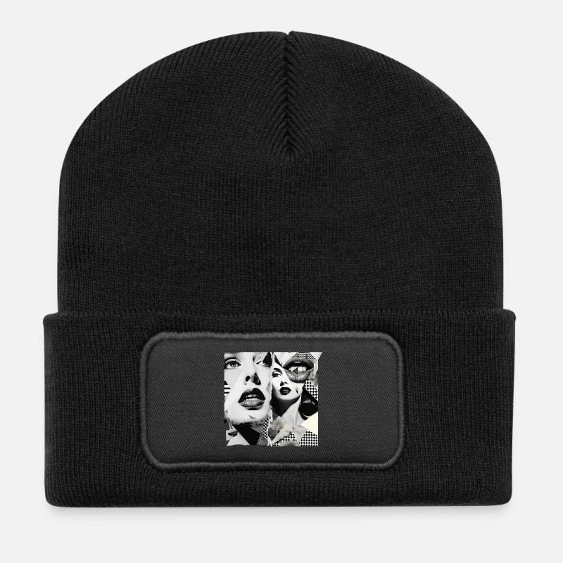 Bildfragmente Design - Recycelte Patch Beanie - Schwarz
