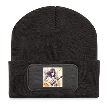 Fille Qui Aime La Musique 2 - Beanie recyclé à patch - charbon - Devant