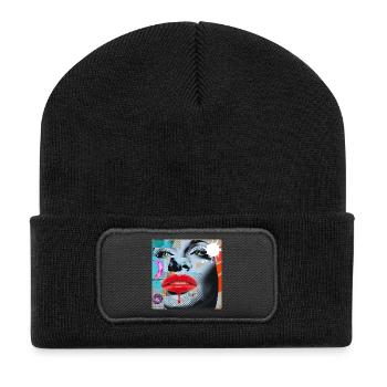 Colorful Collage Pop Art - Recycled Patch Beanie - black - Front