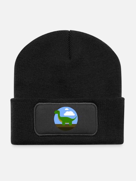 Dino - Recycelte Patch Beanie - Schwarz