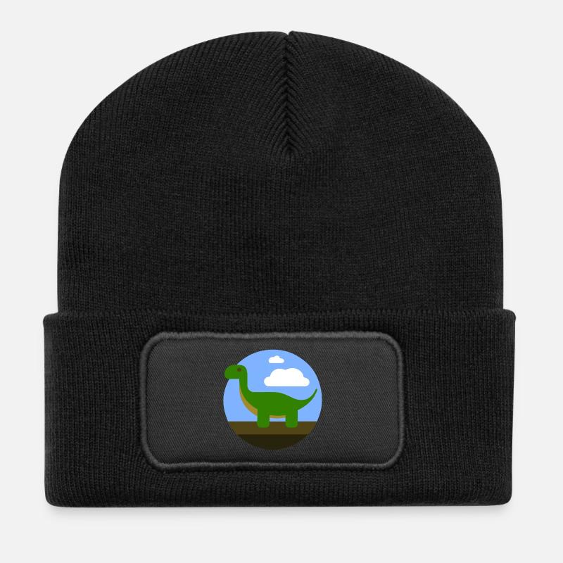 Dino - Recycelte Patch Beanie - Schwarz