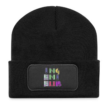 Career Engineer Job Success Earn Money Profession - Recycled Patch Beanie - black - Front