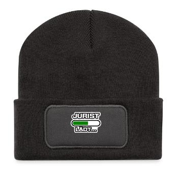 Karriere Erfolg Jurist Statement Geld Verdienen - Recycelte Patch Beanie - Dunkelgrau - Vorne