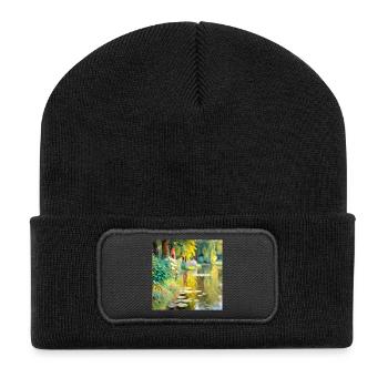 Impressionist Landscape - Recycled Patch Beanie - black - Front