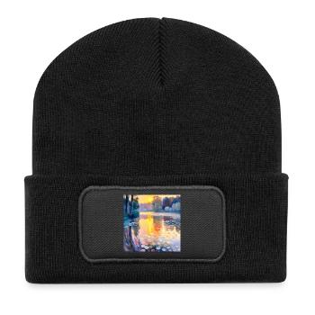 Water Lilies Impressionism - Recycled Patch Beanie - black - Front