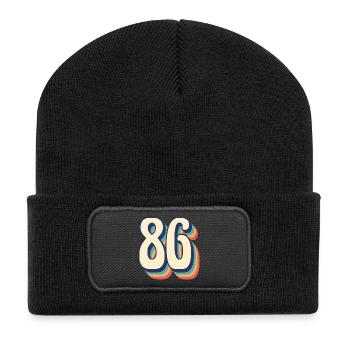 Vintage Retro T-Shirt Number 86 Eighty Six - Recycled Patch Beanie - black - Front