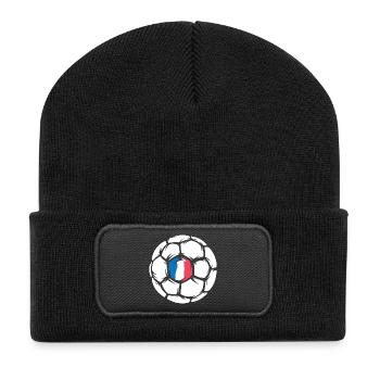 Championnats d’Europe de France de handball par équipe Icône du ballon par équipe - Beanie recyclé à patch - noir - Devant