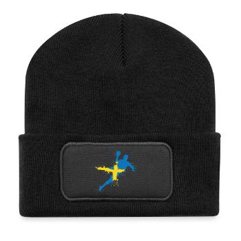 Handball Team Sweden Handball Player Symbol Explosion - Recycled Patch Beanie - black - Front