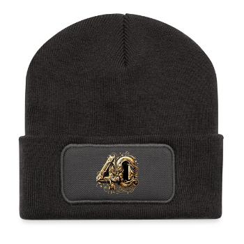 40 Years Gold Glamour 40th Birthday Gift - Recycled Patch Beanie - dark grey - Front