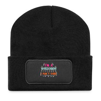 Attitude Statement Je m’en fous Chill - Beanie recyclé à patch - noir - Devant