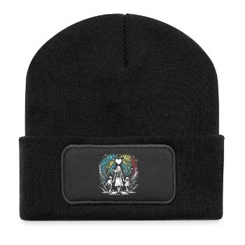 mutter muttertag best mom liebe kinder familie - Recycelte Patch Beanie - Schwarz - Vorne