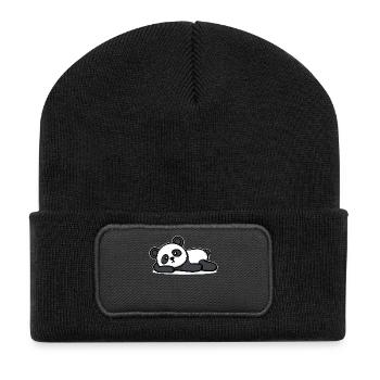 Relax Panda I don't care indifferent attitude - Recycled Patch Beanie - black - Front