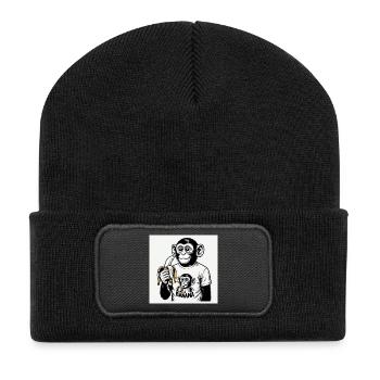 A monkey and his banana - Recycled Patch Beanie - black - Front