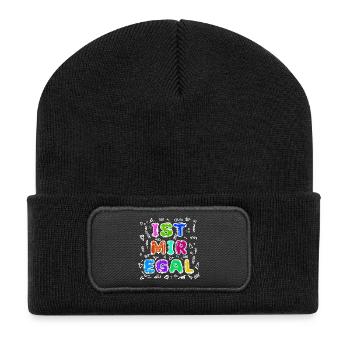 Relax Statement Ist Mir Egal Gleichgültig Haltung - Recycelte Patch Beanie - Schwarz - Vorne