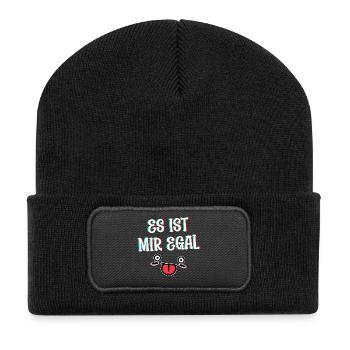 I don't care Cool Saying Attitude Relax Chill - Recycled Patch Beanie - black - Front