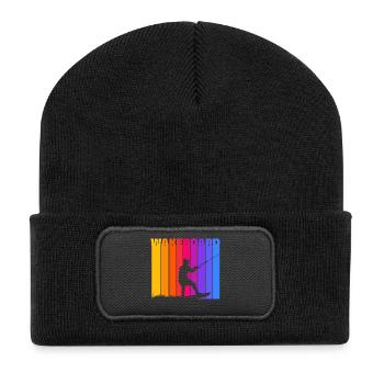 Stunt Wakeboard, Surfing, Wakesurfing, Surfing - Recycled Patch Beanie - black - Front