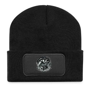 Pêcheur pêcheur dynamique cadeau - Beanie recyclé à patch - noir - Devant