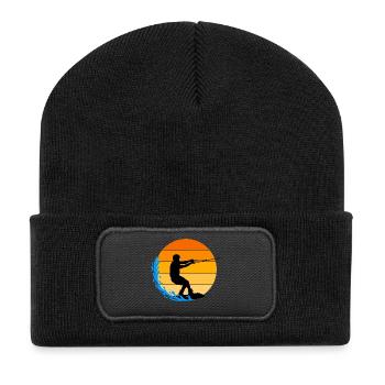 Water Skiing, Surfing, Surfing, Wakeboard, Stunt - Recycled Patch Beanie - black - Front
