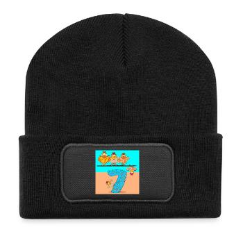 7ème Anniversaire Écolier - Polager Volaille - Beanie recyclé à patch - noir - Devant