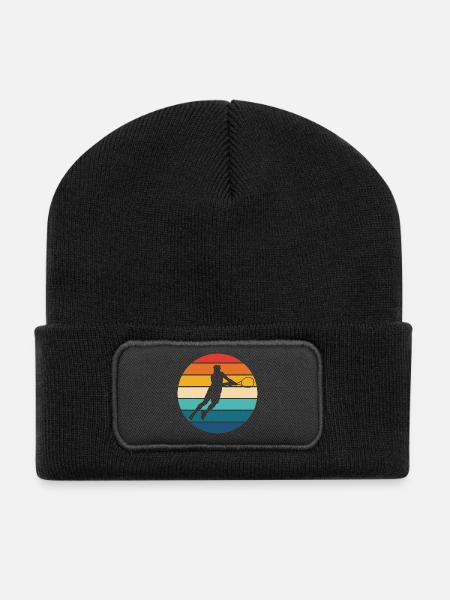 Tennis - Recycelte Patch Beanie - Schwarz