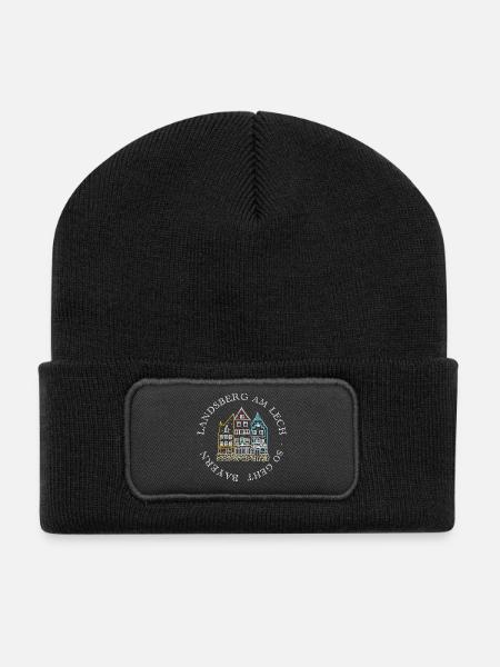 Landsberg am Lech, So geht Bayern - Recycelte Patch Beanie - Schwarz
