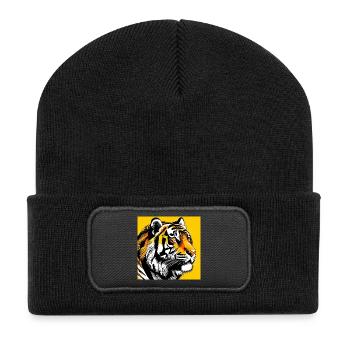Tigre Pop Art - Beanie recyclé à patch - noir - Devant