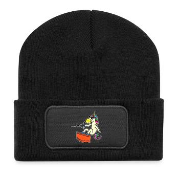 Wakeboard, Unicorn, Water Sports, Surfing, Surfing - Recycled Patch Beanie - black - Front